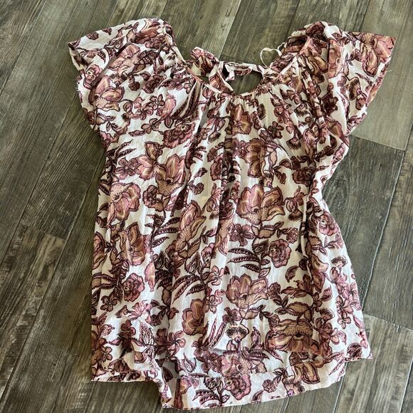 Romantic Floral Babydoll Mini Dress with Puff Sleeves and Open‎ Back Detail - Picture 3 of 6